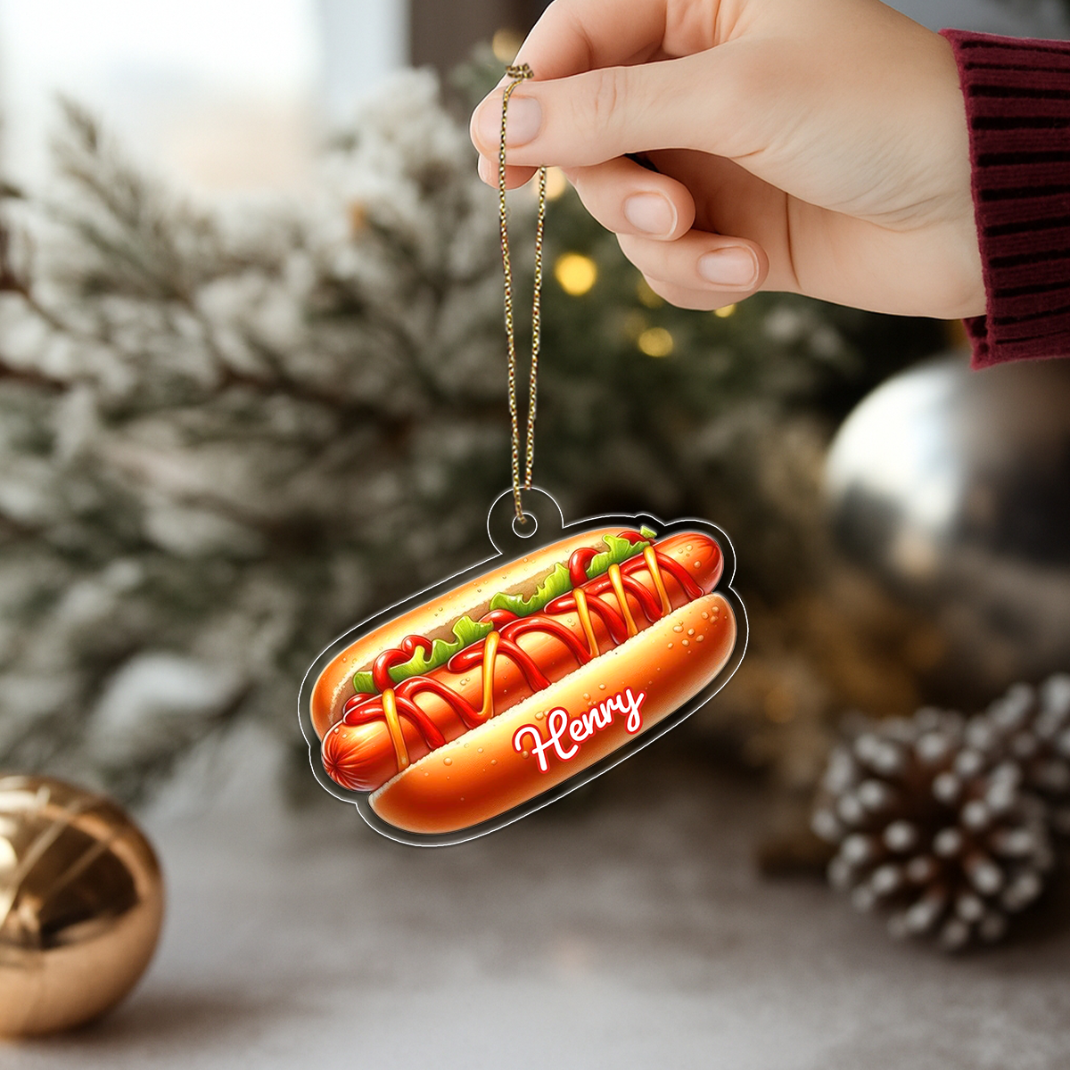 Custom Name Hotdog Christmas