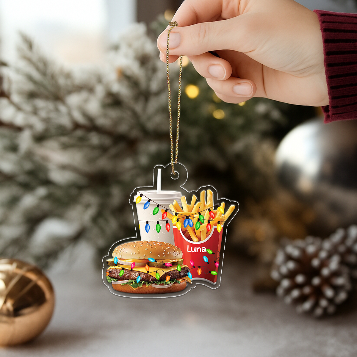 Custom Name Fast Food Combo Holiday