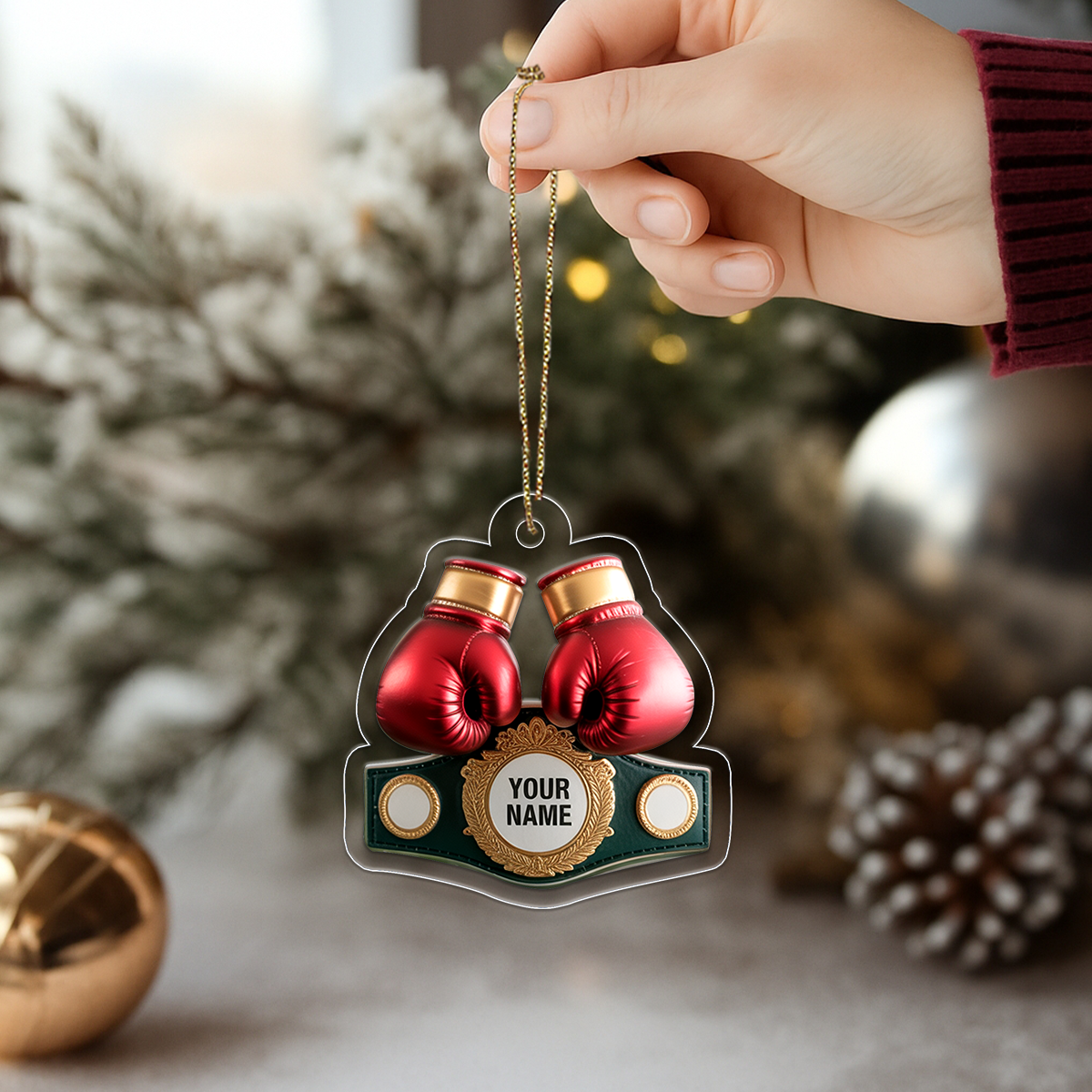 Christmas Acrylic Boxing Glove Ornament Acrylic Ornament Christmas Gift
