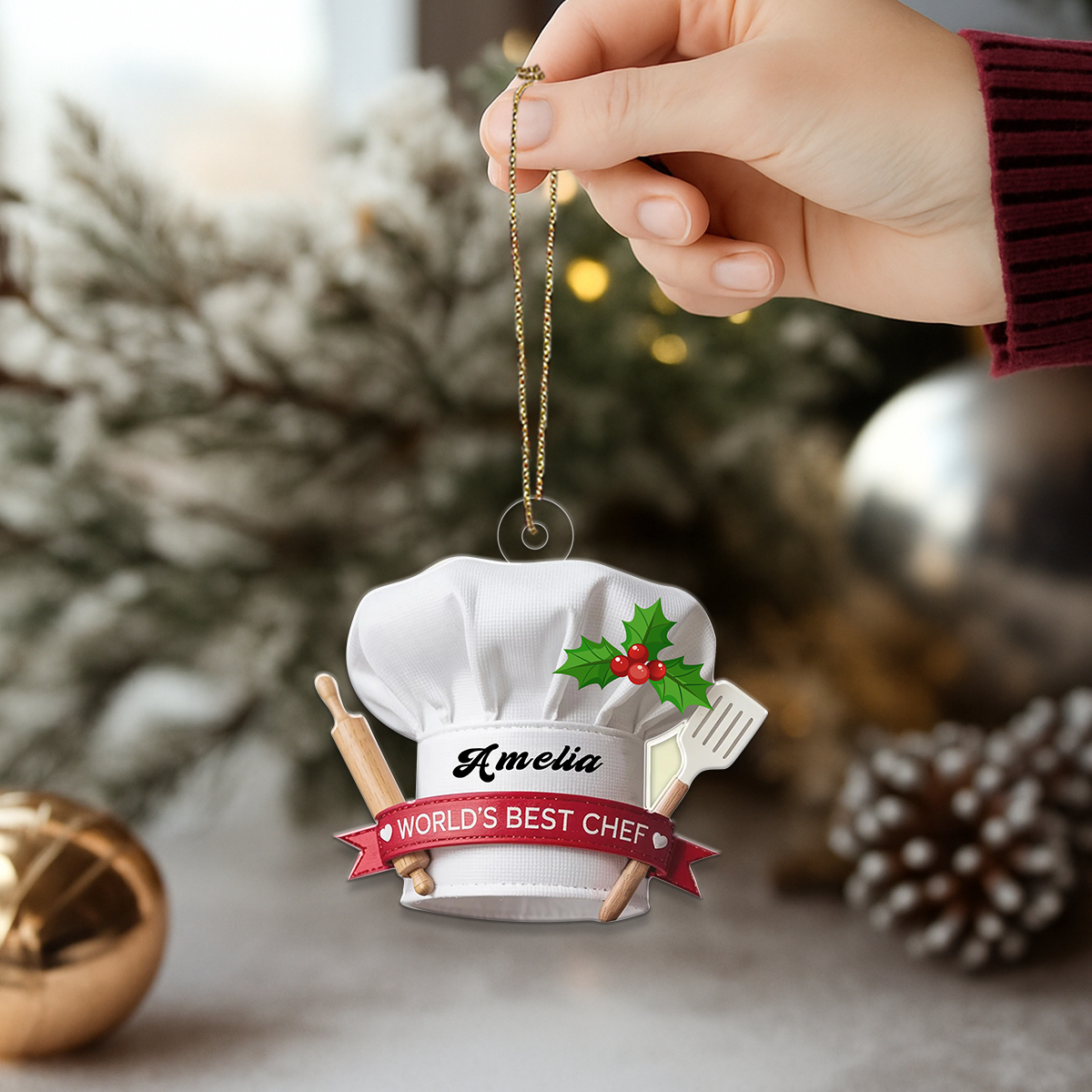 Custom Name Baker Christmas Acrylic Ornament Christmas Gift