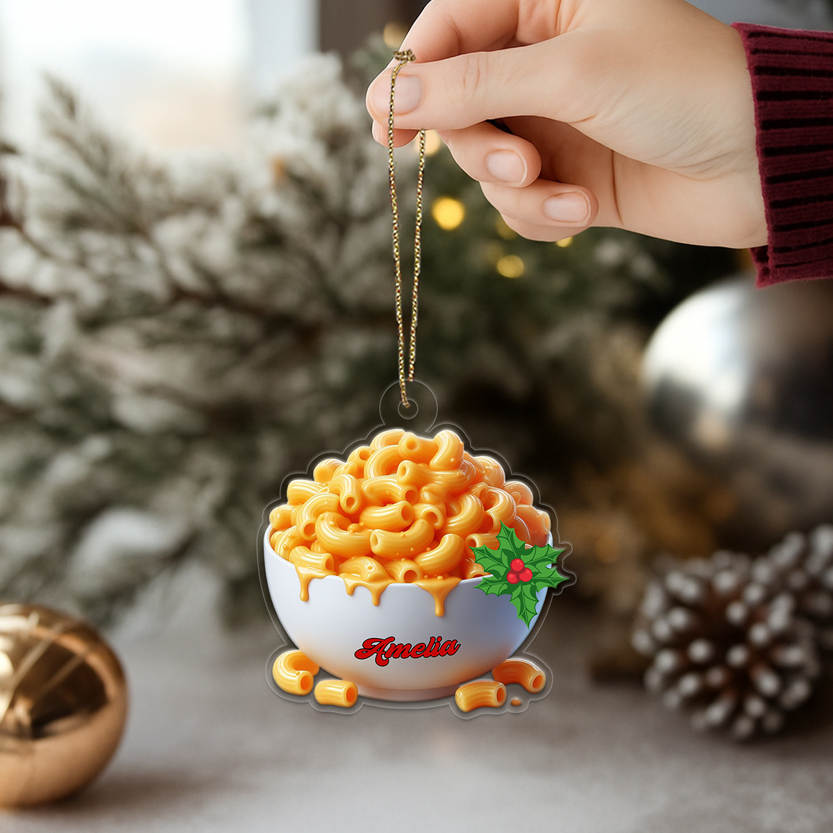 Baked Macaroni and Cheese Acrylic Ornament Christmas Gift