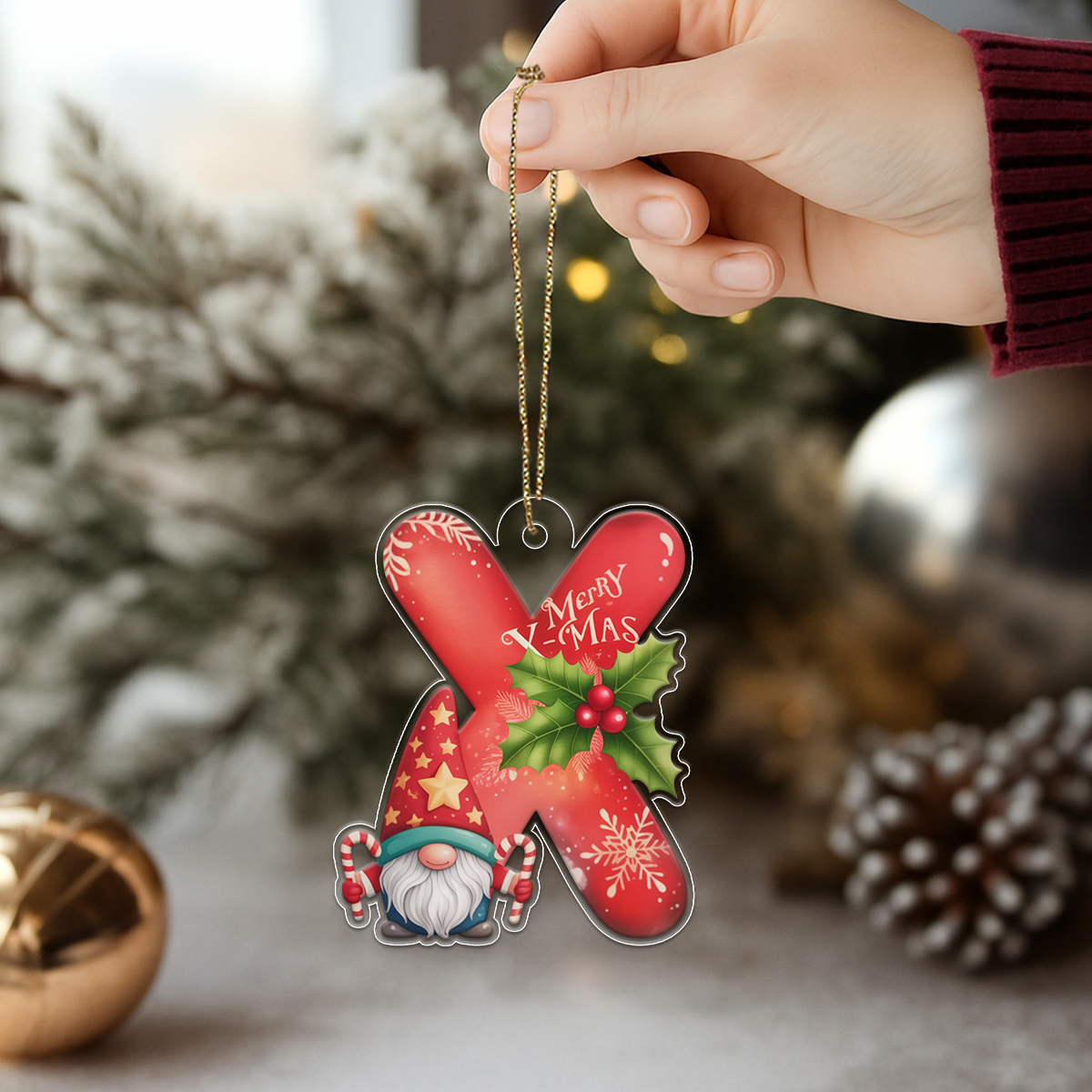 Christmas Initial Letter Ornament Acrylic Ornament Christmas Gift