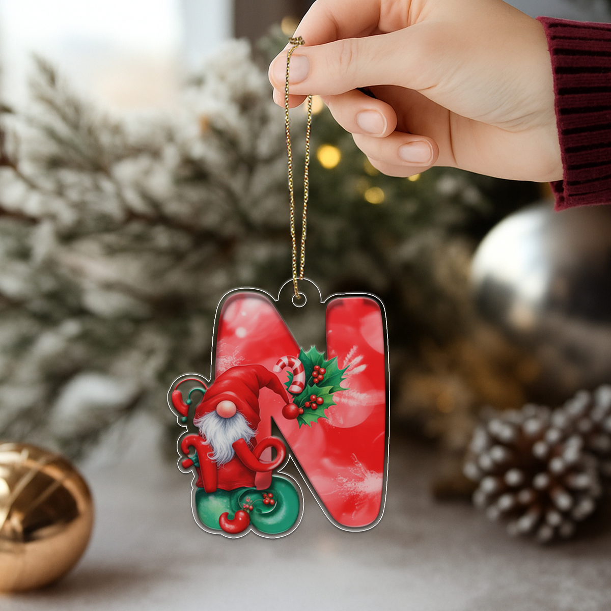 Letter N Acrylic Ornament Acrylic Ornament Christmas Gift