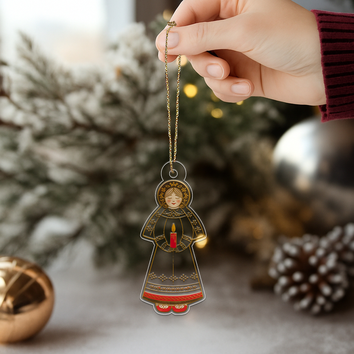 St. Lucia Ornament 2 Acrylic Ornament Christmas Gift