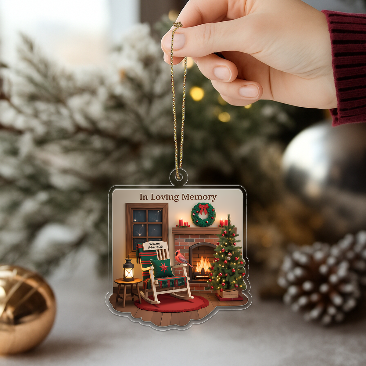 Personalized Memorial Sympathy Gifts Acrylic Ornament Christmas Gift