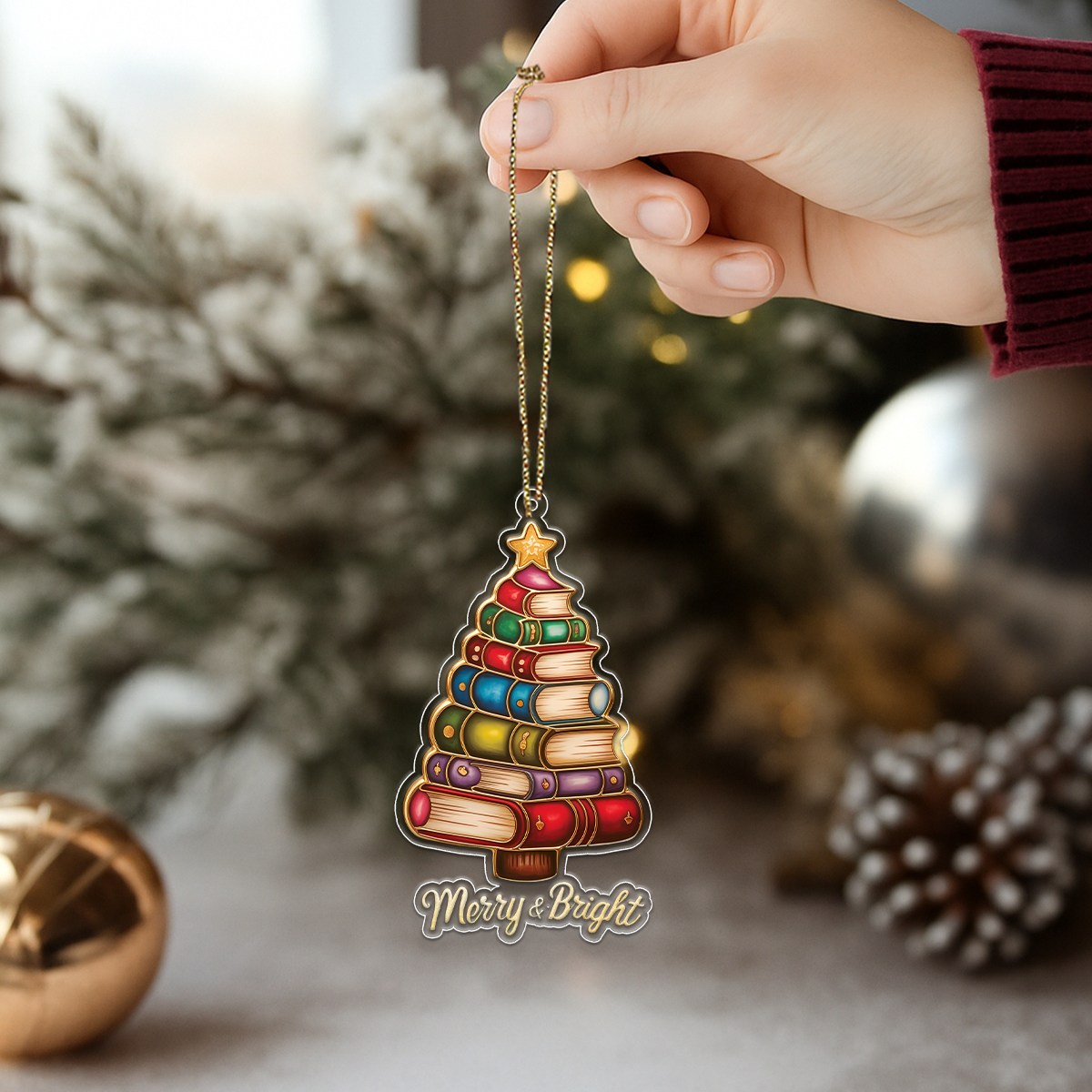 Christmas Book Tree Acrylic Ornament Christmas Gift