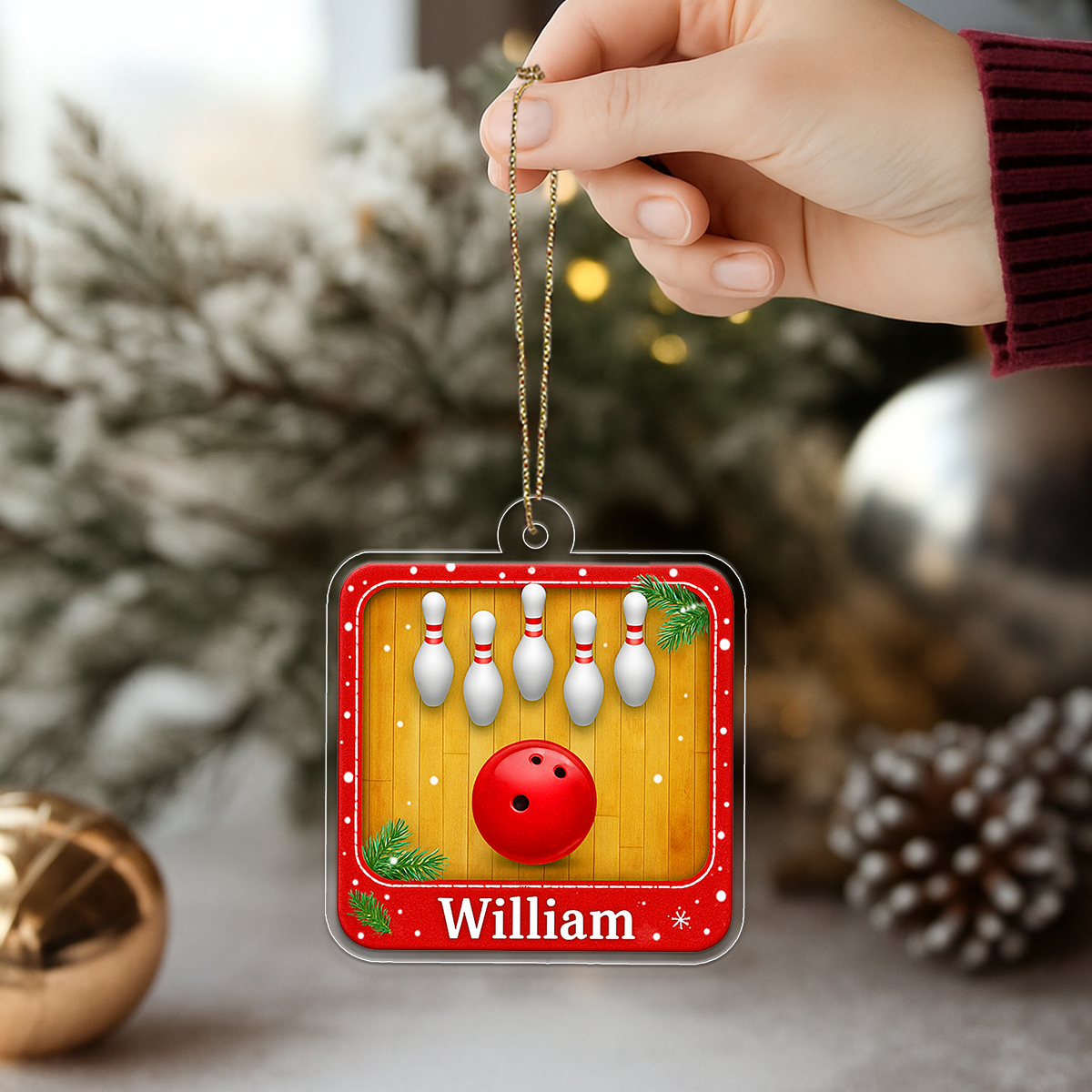 Custom Name Bowling Player Christmas