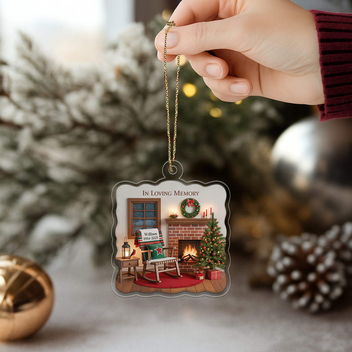 Personalized Memorial Sympathy Acrylic Ornament Christmas Gift