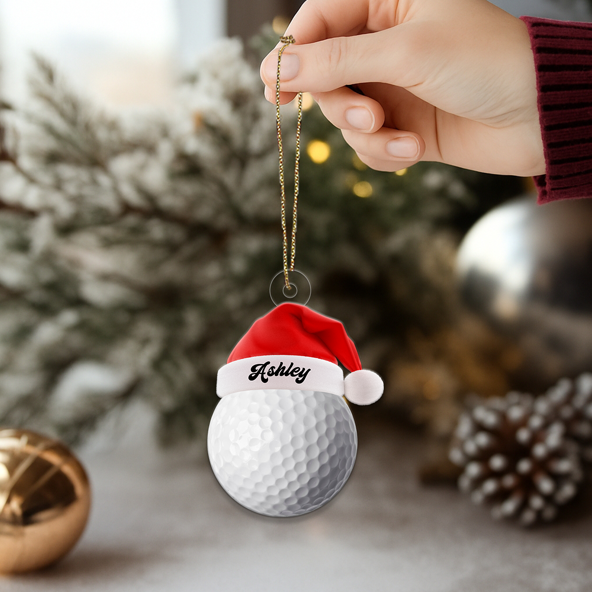 Personalized  Golf Acrylic Ornament Christmas Gift
