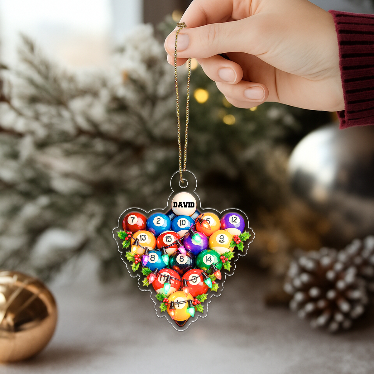 Custom Name Billiard Xmas