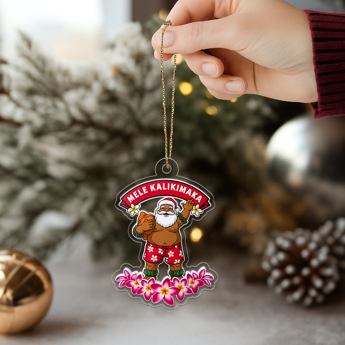 Hawaii Aloha Santa Christmas Plumeria