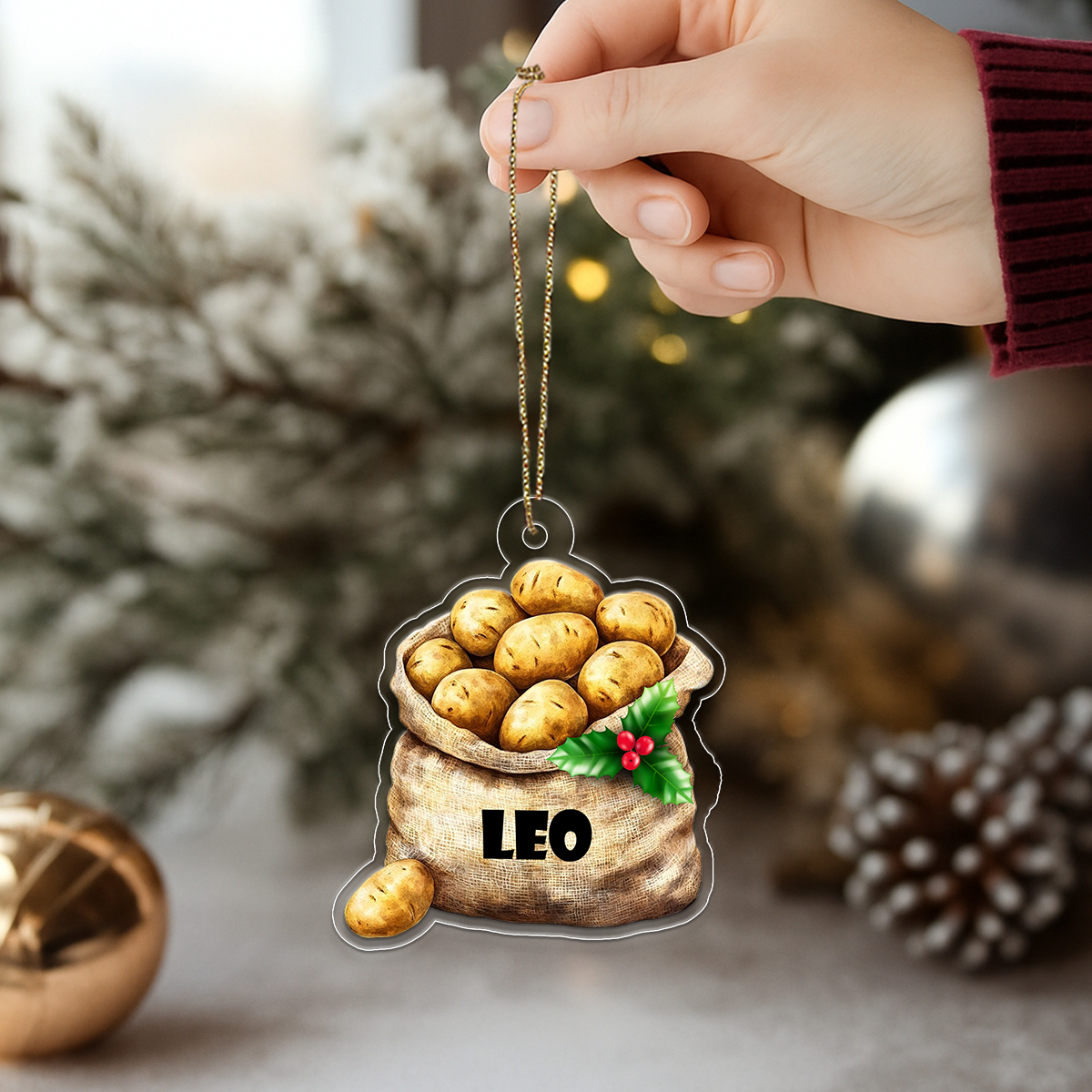 Custom Name Potato For Farmer Acrylic Ornament Christmas Gift