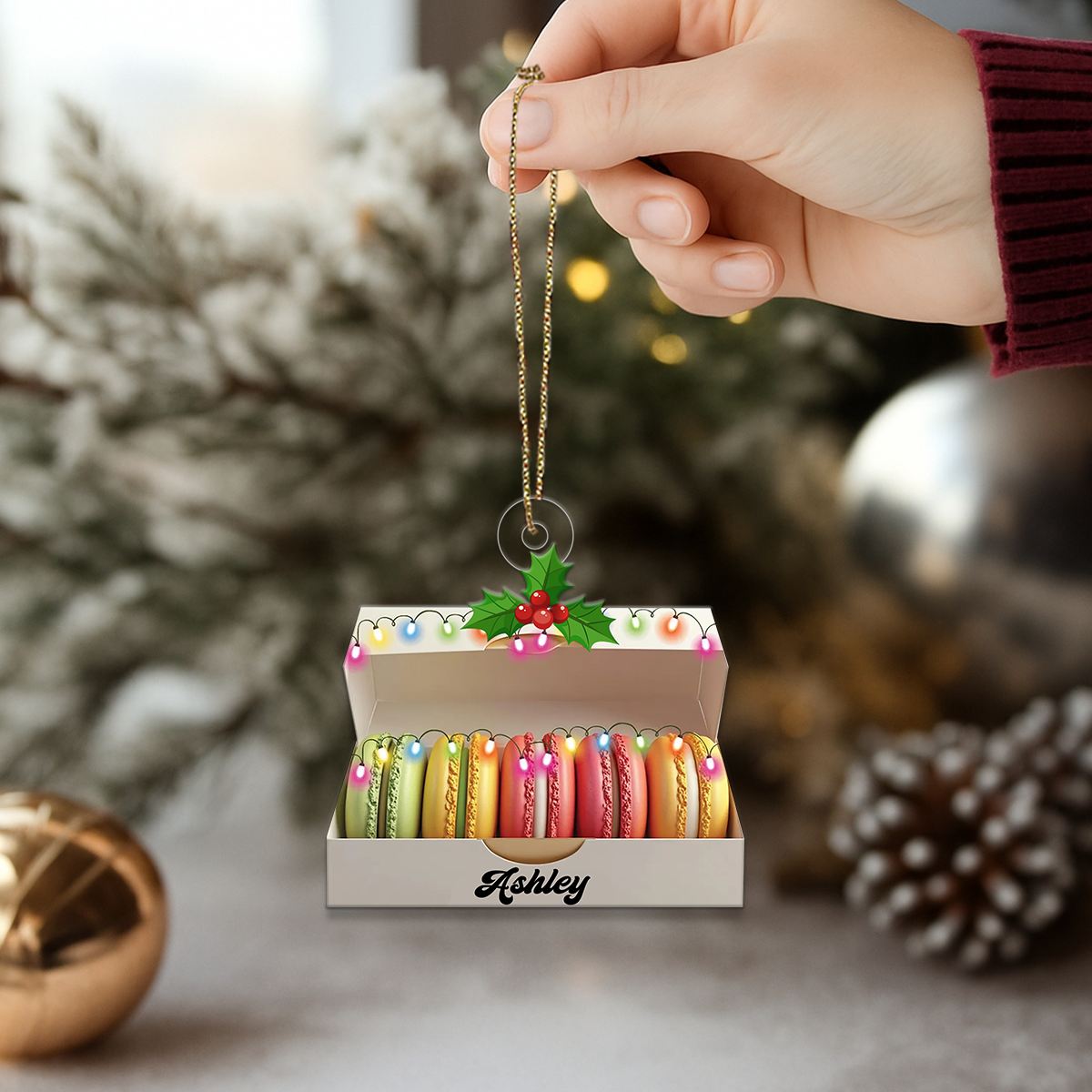 Custom Name Macaroons Acrylic Ornament Christmas Gift