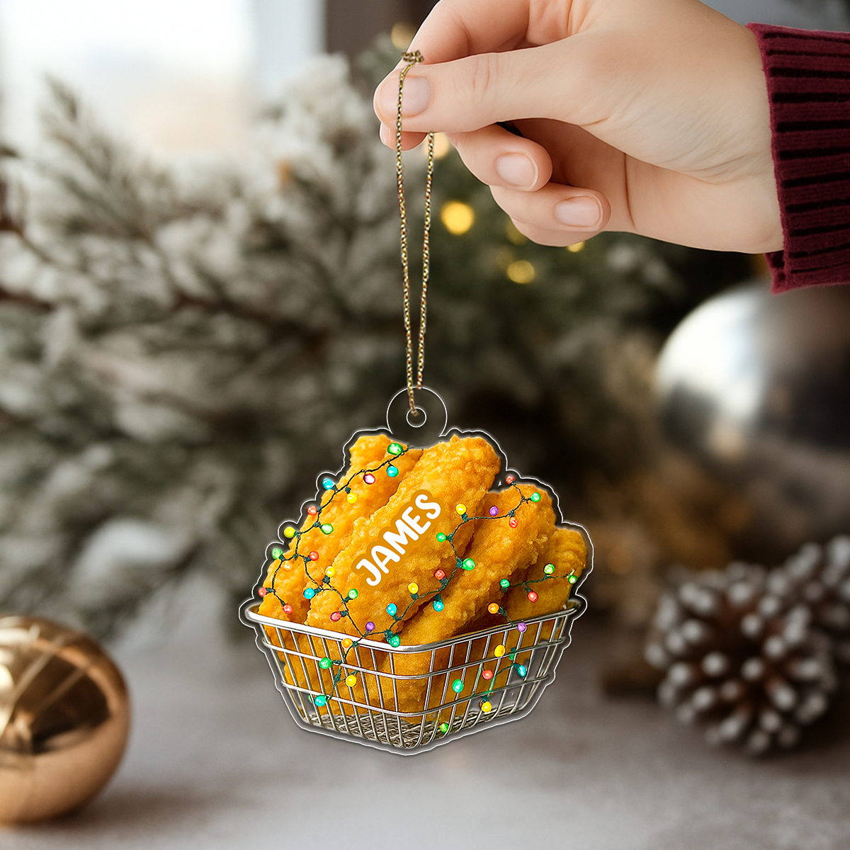 Personalized Fried Chicken Fast Food Acrylic Ornament Christmas Gift