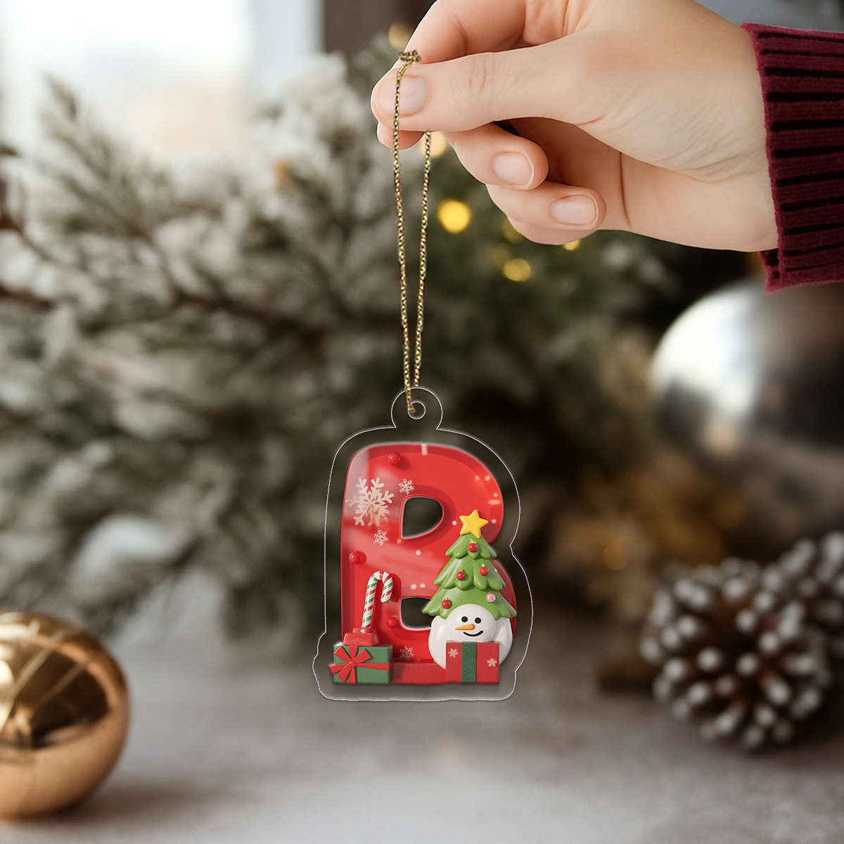 Letter B Acrylic Ornament Acrylic Ornament Christmas Gift