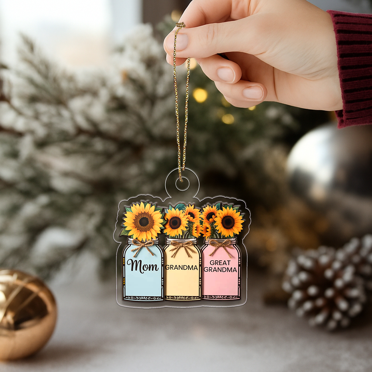 Persoanlized Flower Mason Jar Mom