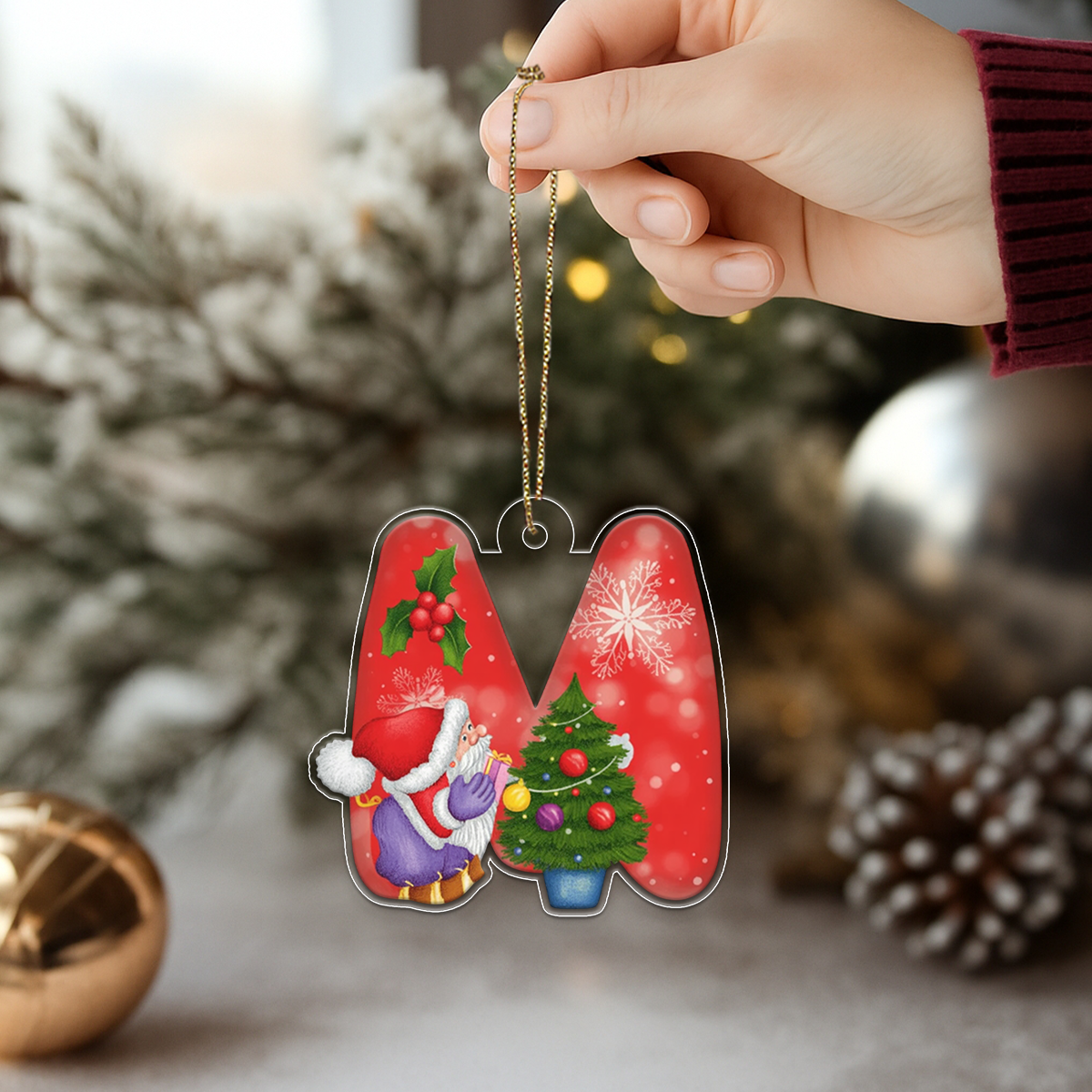 Letter M Acrylic Ornament Acrylic Ornament Christmas Gift