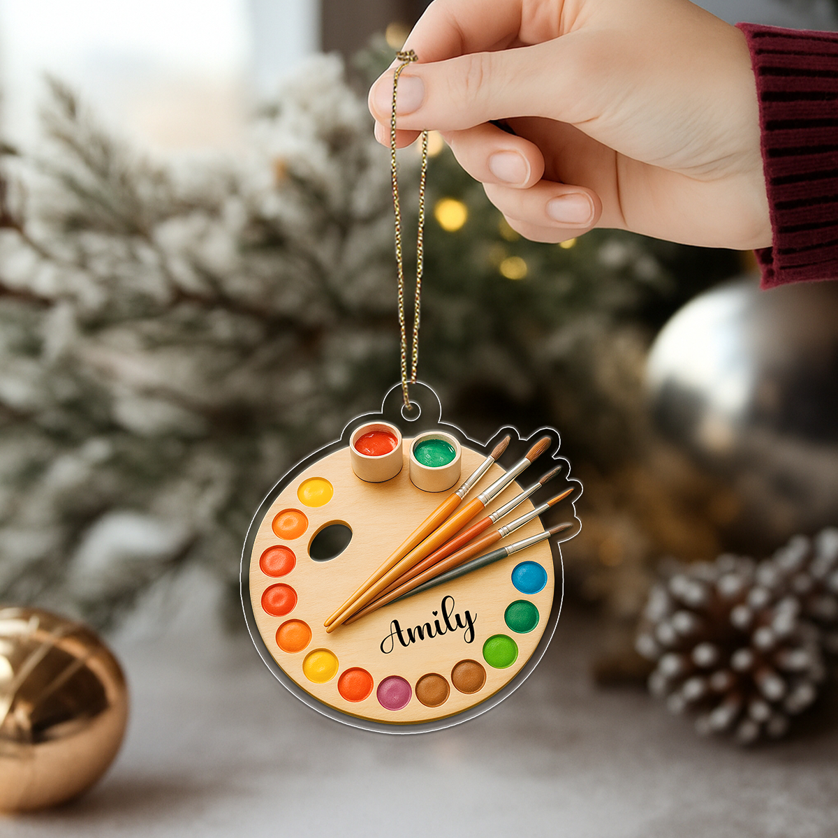 Custom Name Painting Palette Christmas
