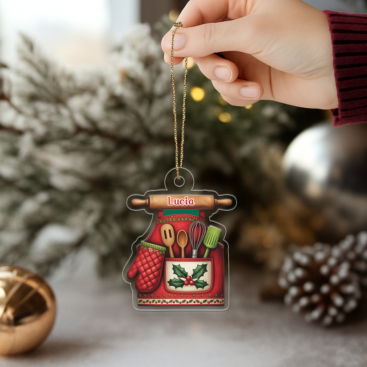 Custom Name Baker Xmas Acrylic Ornament Christmas Gift