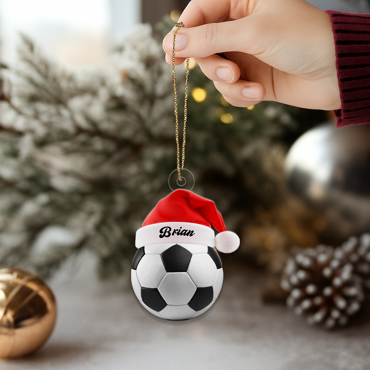 Personalized Soccer Acrylic Ornament Christmas Gift