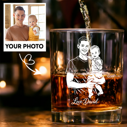 Custom Photo Daddy Wine Glass, Personalized Father's Day Gift for Dad from Kids THUC99