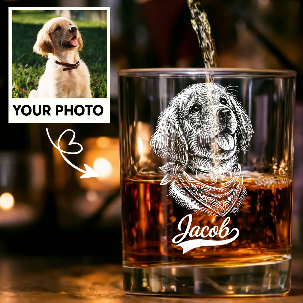 Custom Photo Dog with Name Wine Glass, Personalized Dog Lover Gift THUC99