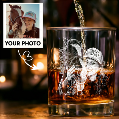 Custom Photo Your Horse Wine Glass For Farmer, Personalized Horse Lover Gift THUC99
