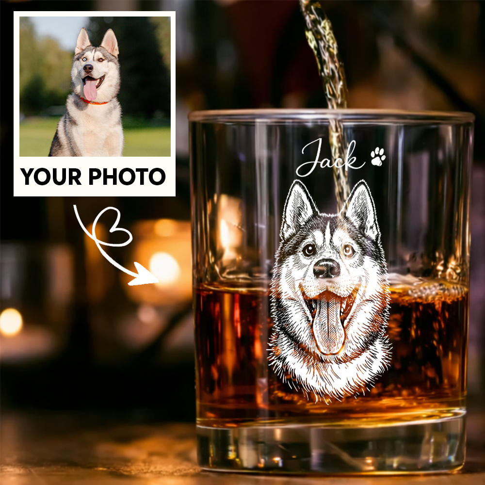 Custom Photo and Name Dog Wine Glass, Personalized Dog Lover Gift THUC99