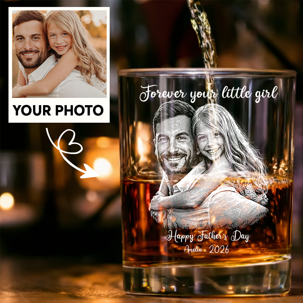 Custom Photo Happy Father's Day Wine Glass, Personalized Dad Gift THUC99