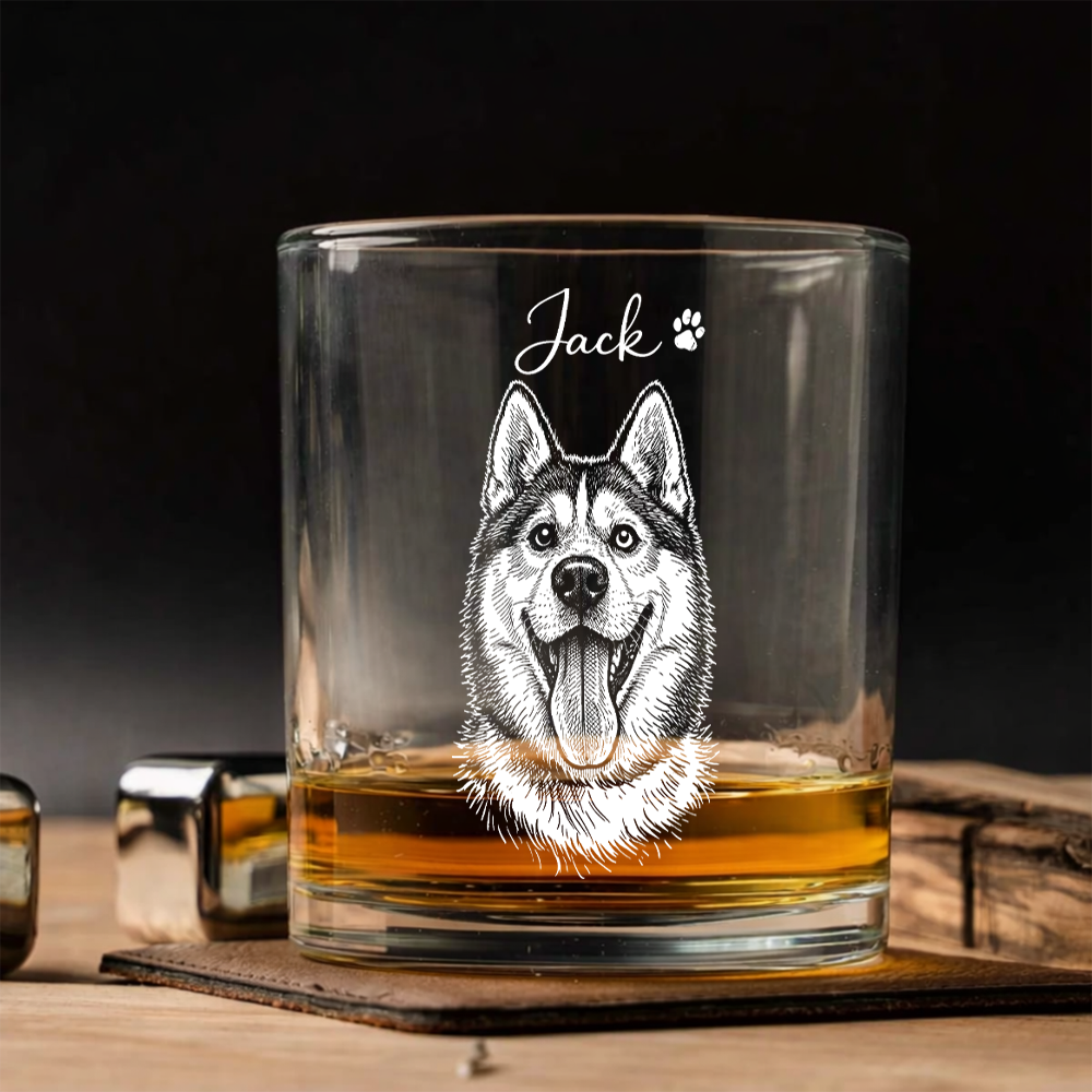 Custom Photo and Name Dog Wine Glass, Personalized Dog Lover Gift THUC99