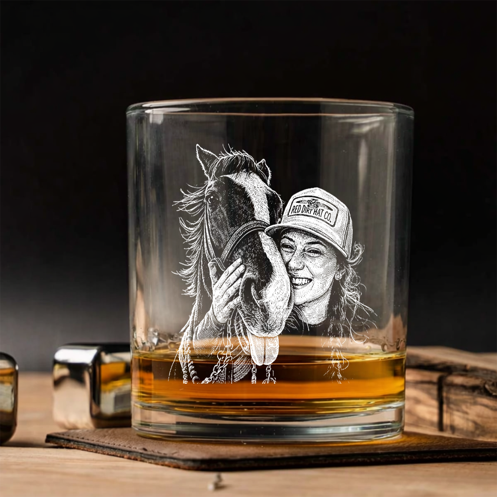 Custom Photo Your Horse Wine Glass For Farmer, Personalized Horse Lover Gift THUC99