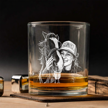 Custom Photo Your Horse Wine Glass For Farmer, Personalized Horse Lover Gift THUC99