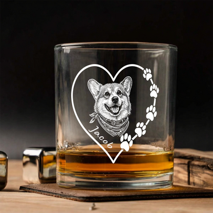 Custom Photo Dog Heart Shape Wine Glass, Personalized Dog Lover Gift for Pet Mom THUC99