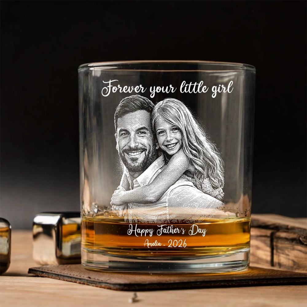 Custom Photo Happy Father's Day Wine Glass, Personalized Dad Gift THUC99