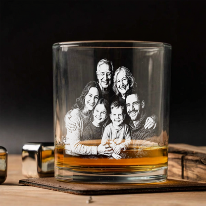 Custom Photo Family Love Papa Stemless Wine Glass, Personalized Gift For Father's Day THUC99