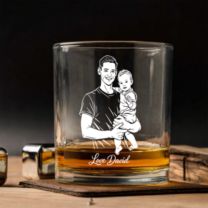 Custom Photo Daddy Wine Glass, Personalized Father's Day Gift for Dad from Kids THUC99