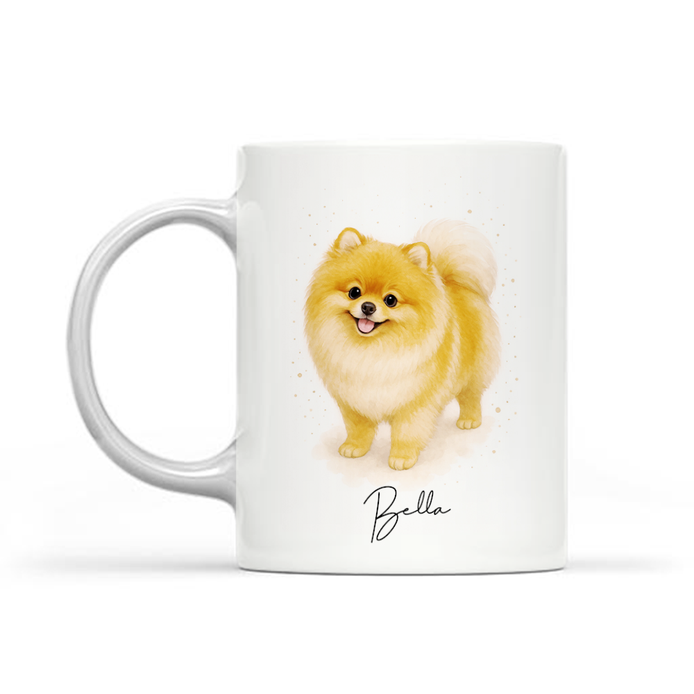 Personalized Pet Portrait Mug – Custom Dog Photo Mug, Pet Art Style 1 Ceramic Cup, Unique Gift for Pet Lovers TH99