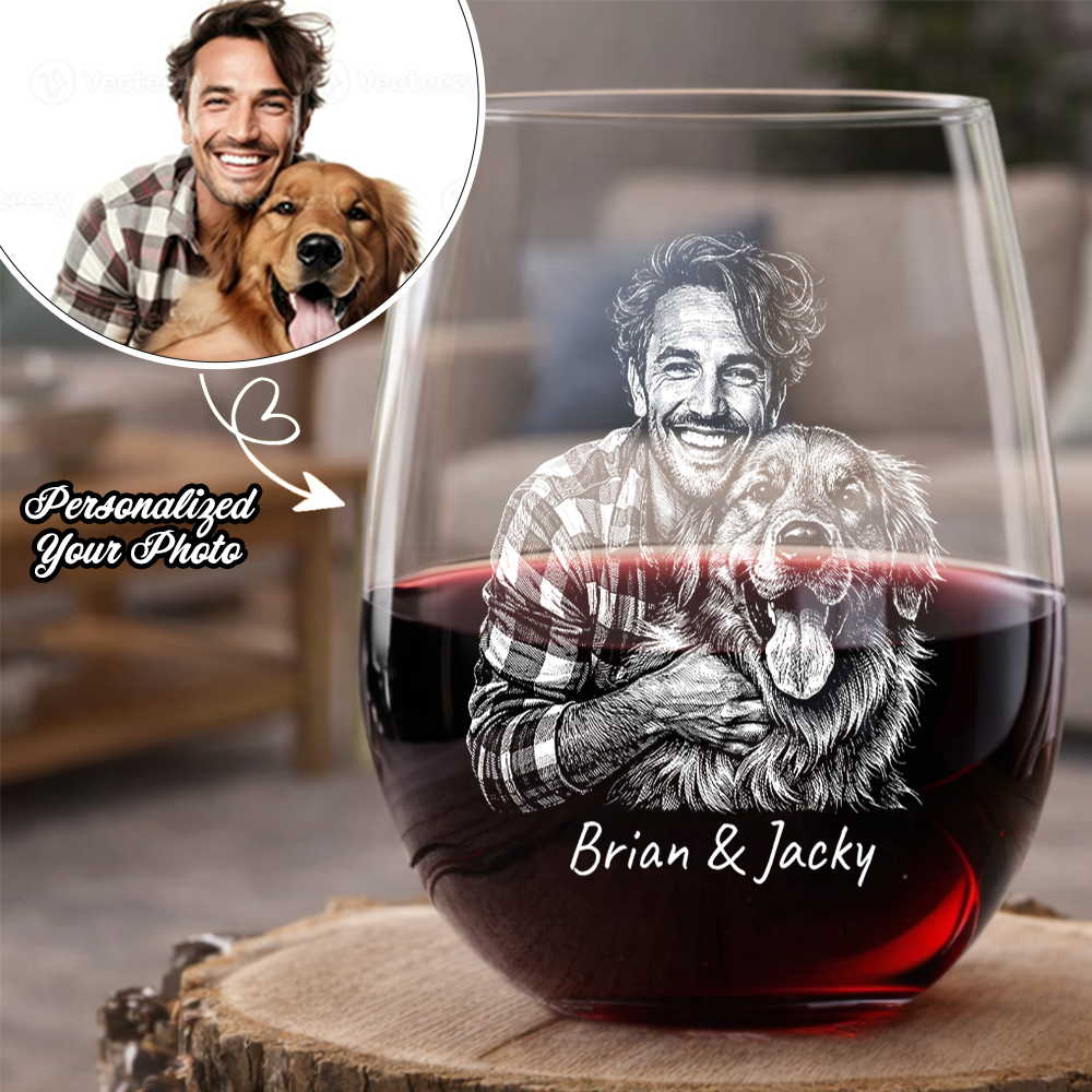 Custom Photo Your Pet Memorial Wine Glass, Personalized Dog Cat Loss Gift THUC99