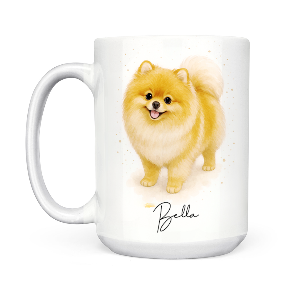 Personalized Pet Portrait Mug – Custom Dog Photo Mug, Pet Art Style 1 Ceramic Cup, Unique Gift for Pet Lovers TH99