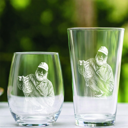 Custom Photo Fishing Memorial Stemless Wine Glass, Personalized In Loving Memory Gift THUC99