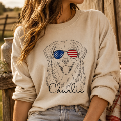 Custom Photo America Dog Unisex Wash T-Shirt, Personalized Pet Lover Gift | Gift For Dog Lovers