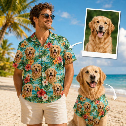Custom Photo Dog Hawaiian Shirt, Personalized Hawaiian Shirt, Dog Lover Vacation Gift For Dog