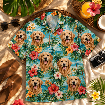 Custom Photo Dog Hawaiian Shirt, Personalized Hawaiian Shirt, Dog Lover Vacation Gift For Dog