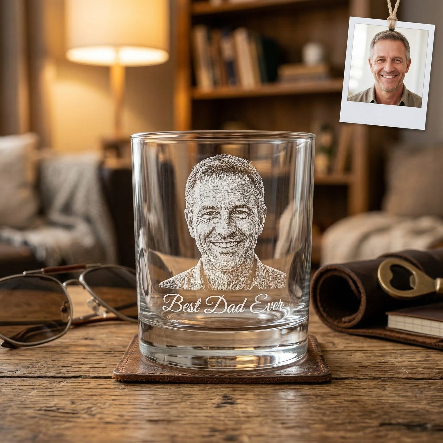 Custom Photo  Whiskey Glass | Photo Dad Portrait Gift | Father's Day Gifs | Gift For Father