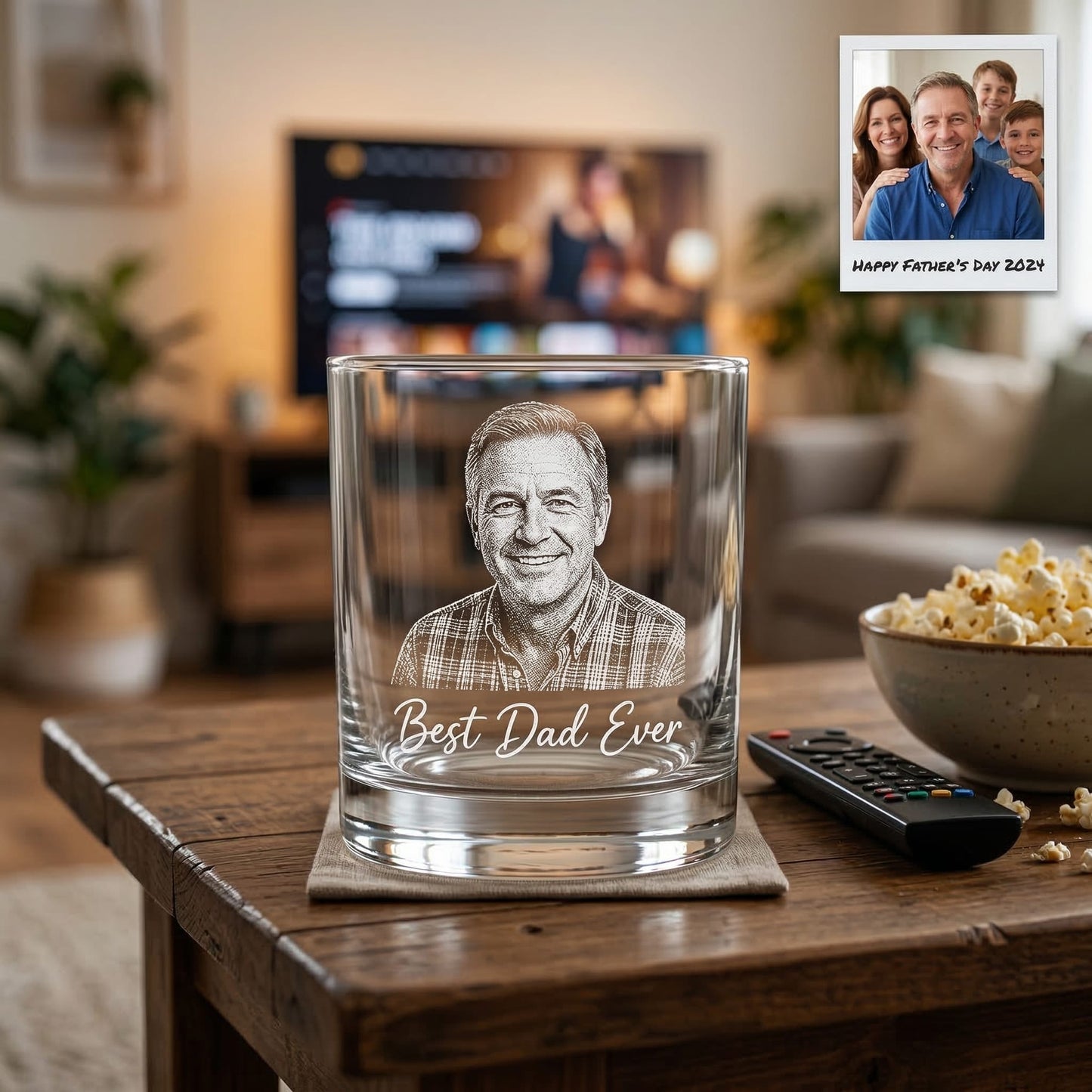 Custom Photo  Whiskey Glass | Photo Dad Portrait Gift | Father's Day Gifs | Gift For Father