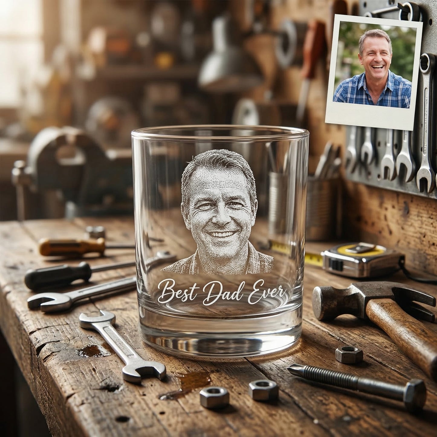Custom Photo  Whiskey Glass | Photo Dad Portrait Gift | Father's Day Gifs | Gift For Father