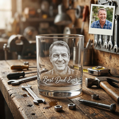 Custom Photo  Whiskey Glass | Photo Dad Portrait Gift | Father's Day Gifs | Gift For Father