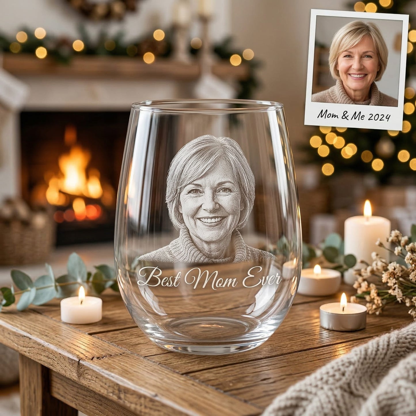 Custom Photo Best Mom Ever Wine Glass | Mom Wine Glass | Gift For Mom | Mother's Day Gifts