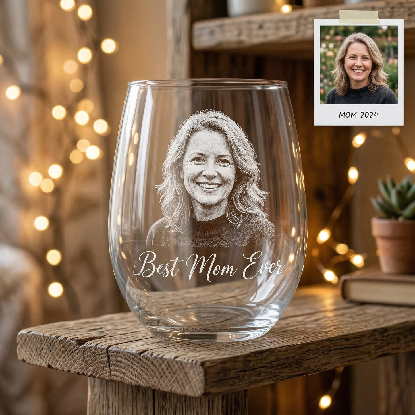 Custom Photo Best Mom Ever Wine Glass | Mom Wine Glass | Gift For Mom | Mother's Day Gifts