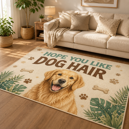Custom Photo Stripe Dog Area Rug | Gift For Dog Lovers